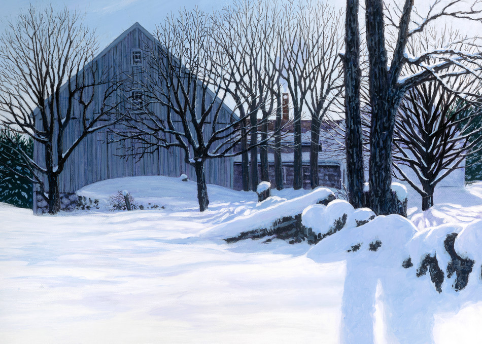 Winter, Giclee, Farm, Snow, painting 