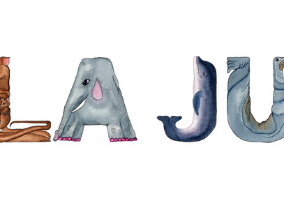 Ella June "A To Zoo" Custom Name Art Art | Jeanine Colini Design Art