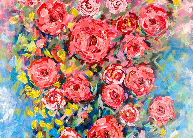 Overflowing Roses Art | HappyHouseArt
