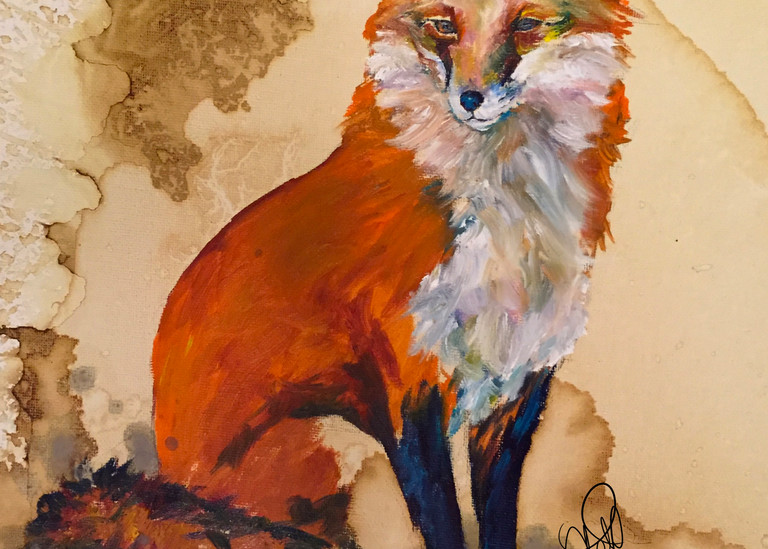 Fox In Oil Art | Christy! Studios