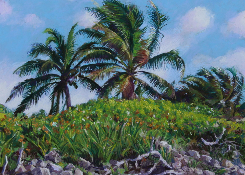 3 Palms, Akumal, Mexico Art | Waif Mullins Art