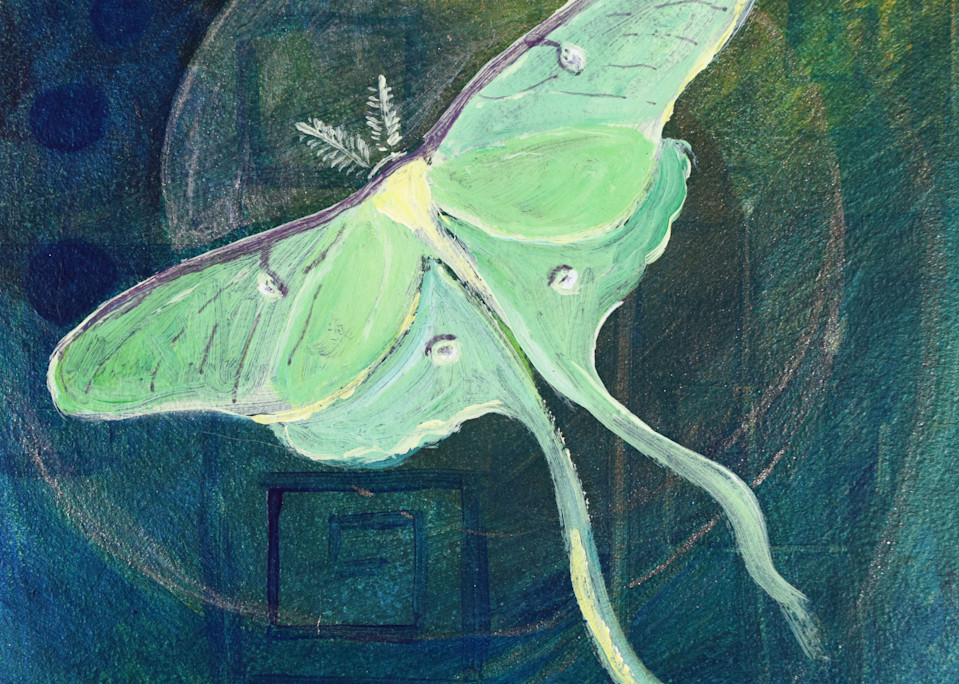 Luna Moth Spiritual Art Print 