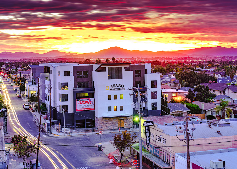 North Park San Diego Rooftop Sunrise Fine Art Print by McClean Photography