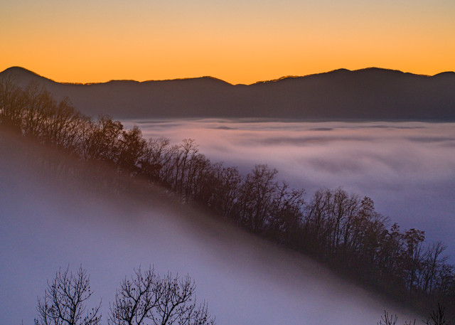 Mountain Morning, Fall Fog Photography Art | kramkranphoto