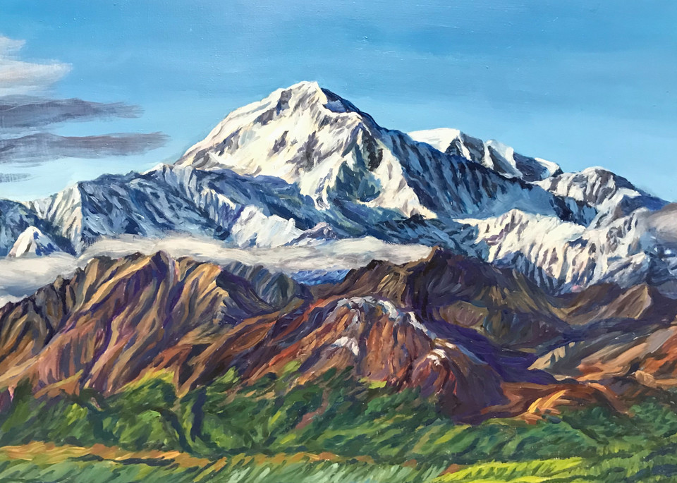 Denali Summer View Mountain Alaska Art Print by Amanda Faith 