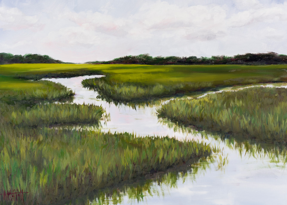Giclee Print Green Summer Marsh in the Lowcountry by April Moffatt
