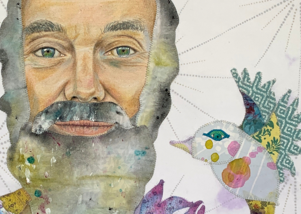 Ram Dass and Bird art