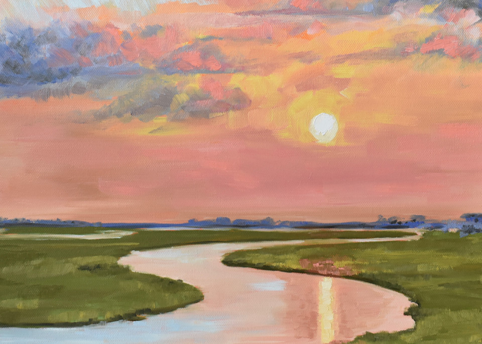 Giclee Print Glassy Waters on the Marsh Landscape by April Moffatt