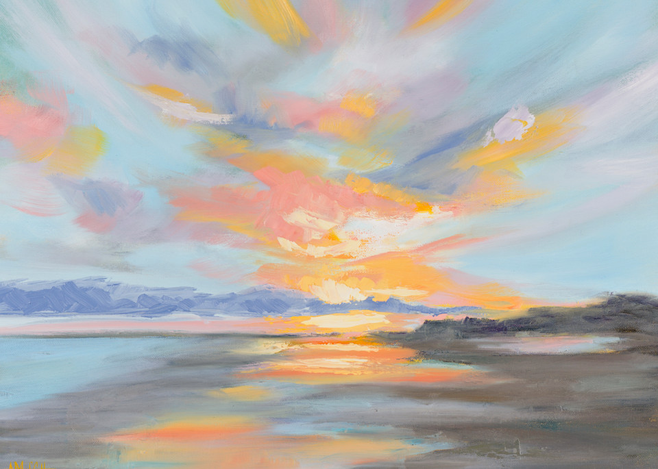 Giclee Print Pastel Clouds at Folly Beach - Landscape by April Moffatt