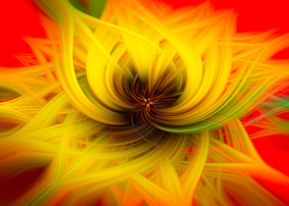 Burst Of Sunflower Twirl Art | Gary Gallery & Gifts, LLC
