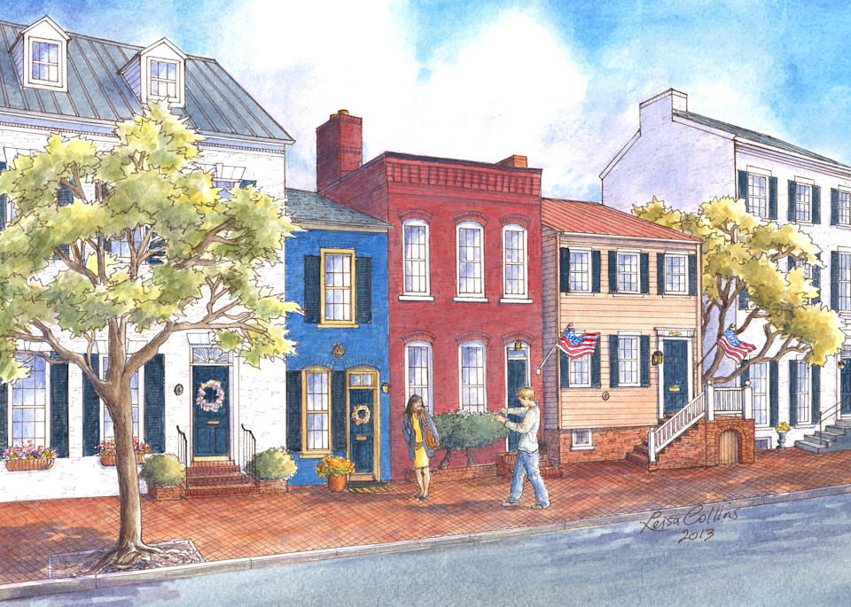 Old Town Alexandria, Virginia Queen Street Art | Leisa Collins Art