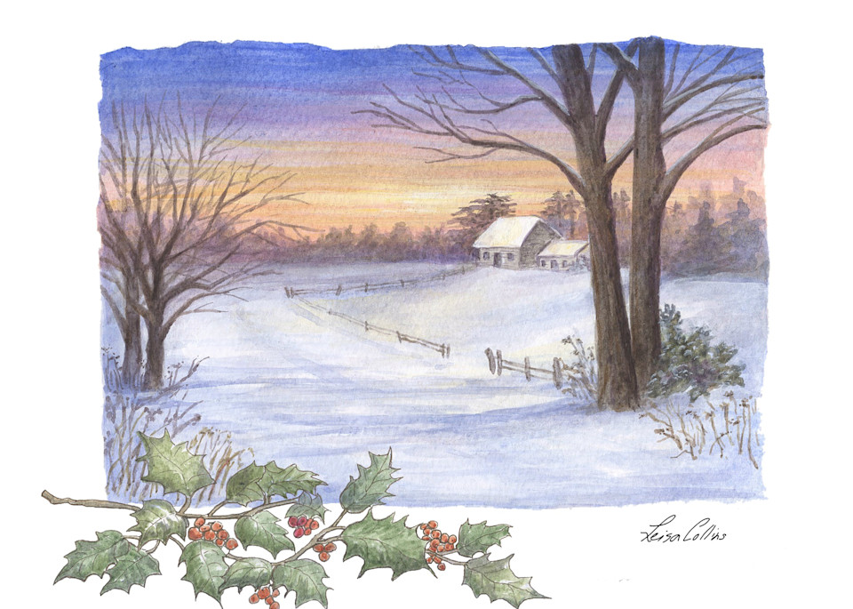 Country Scene In Winter Art | Leisa Collins Art