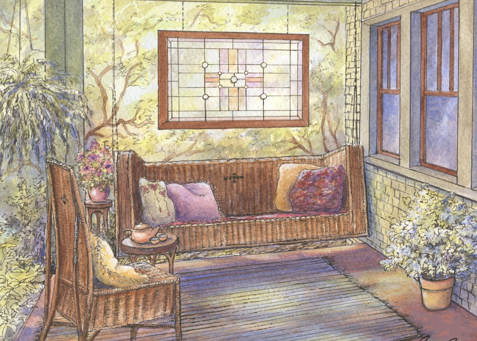 Tea Time On The Porch Art | Leisa Collins Art