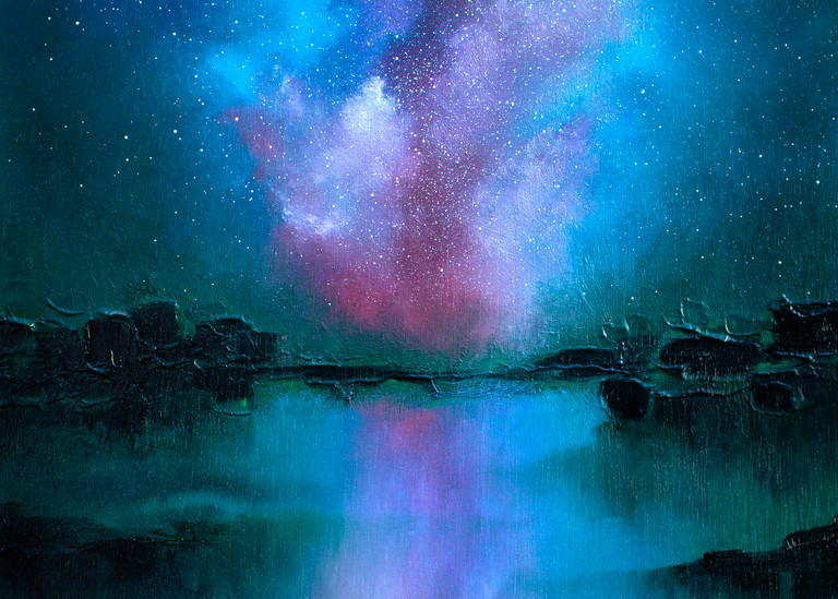 Galaxy Night Water Art | Meghan Aileen Fine Art