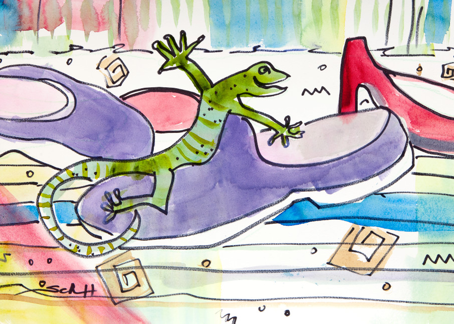Theres A Lizard In My Closet Art | Elaine Schaefer Hudson Art