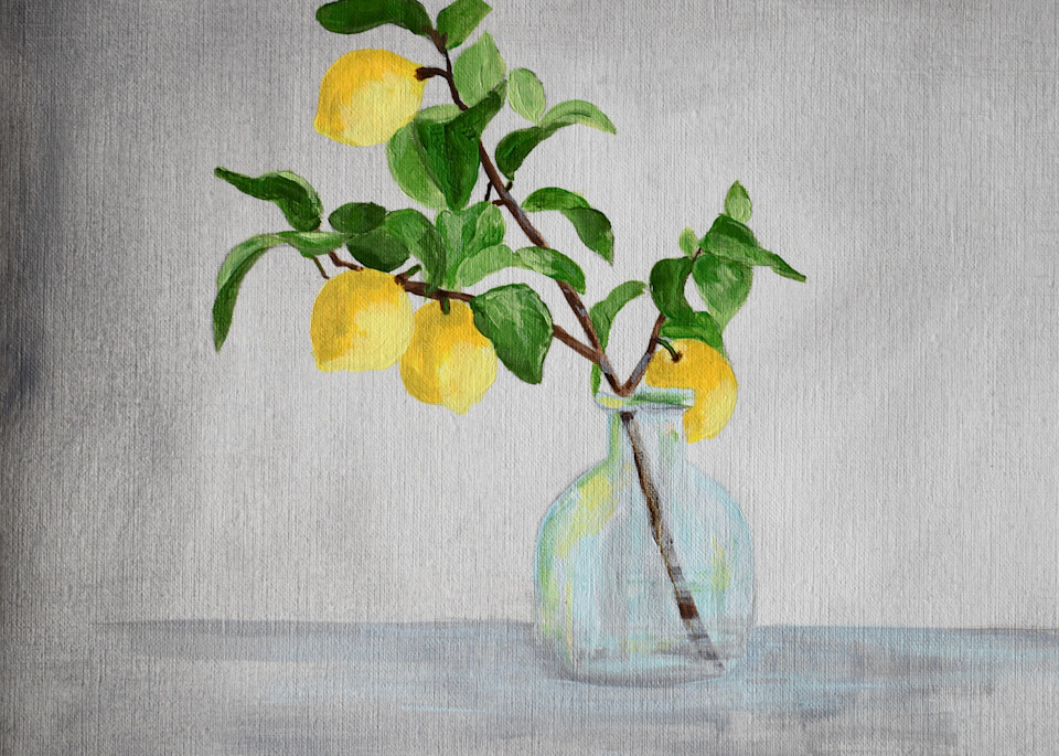 Giclee Art Print -Lemon Branches in a Vase II - by April Moffatt
