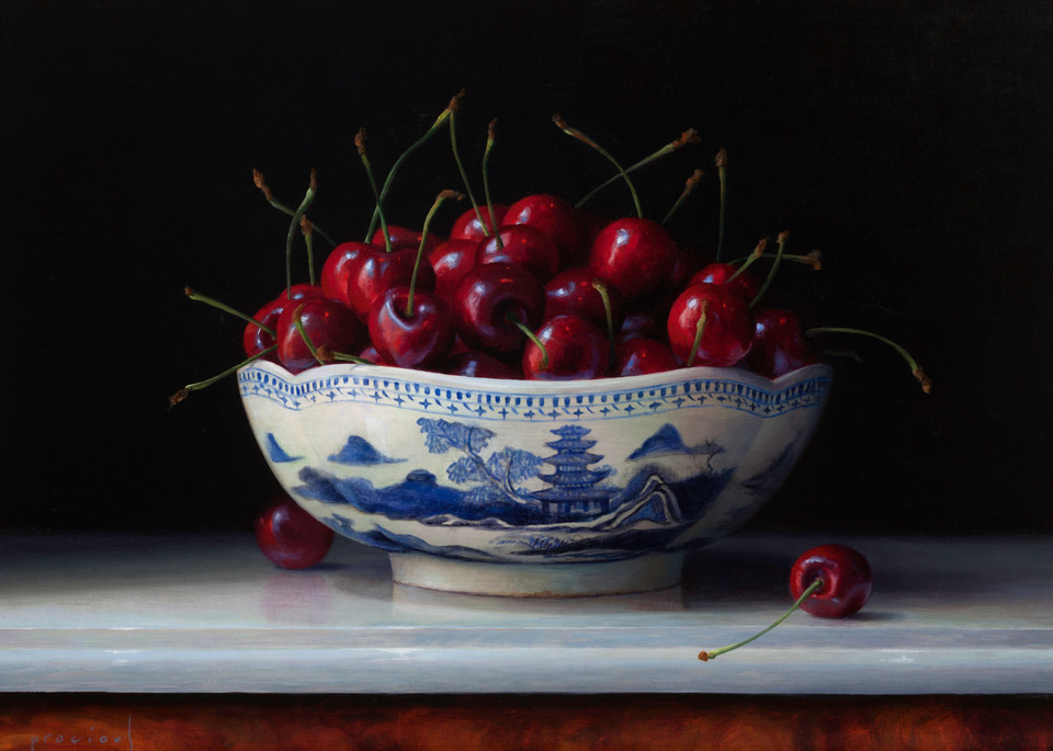 Cherries In Canton Bowl Art | Romanova Art