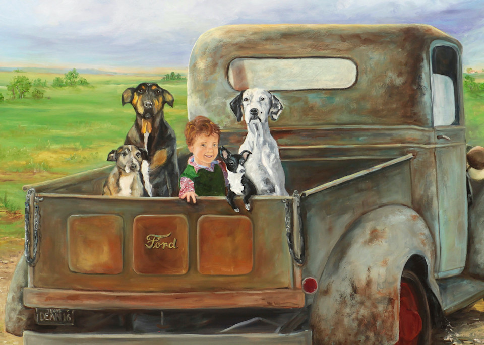A Boy And His Dogs Art | Marsha Clements Art