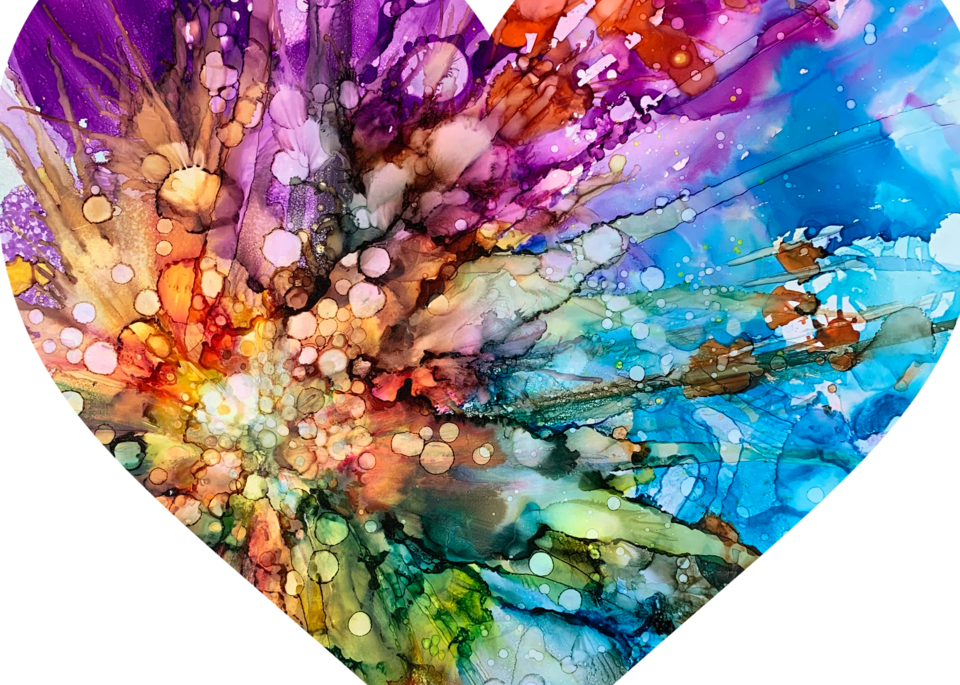 Colorful Abstract Heart Art | Cindy Bettinger