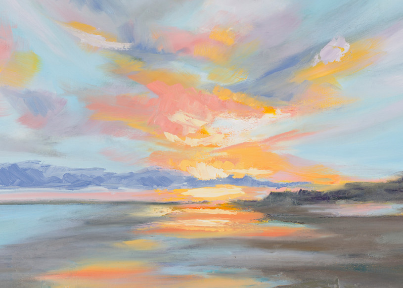 Giclee Print Pastel Clouds at Folly Beach - Panoramic by April Moffatt