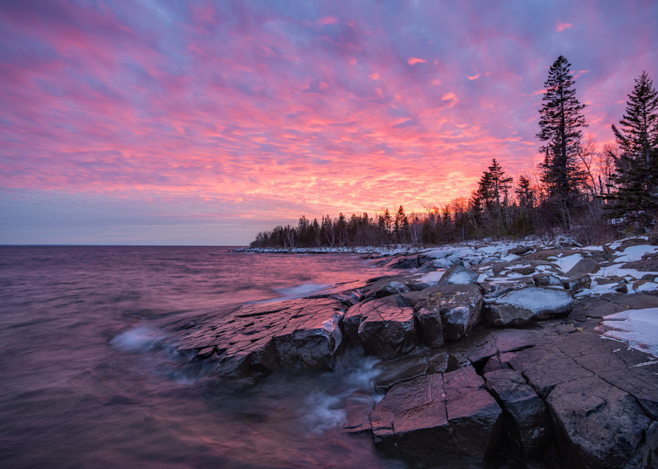 Sunset on Stoney Point along Lake Superior