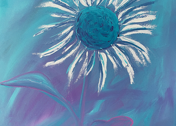 abstract painting of a daisy re-emerging