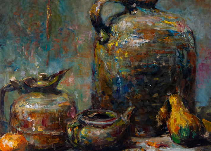 Fall Painting With Jug A Goard Art | Luisi Fine Art/Light On Color