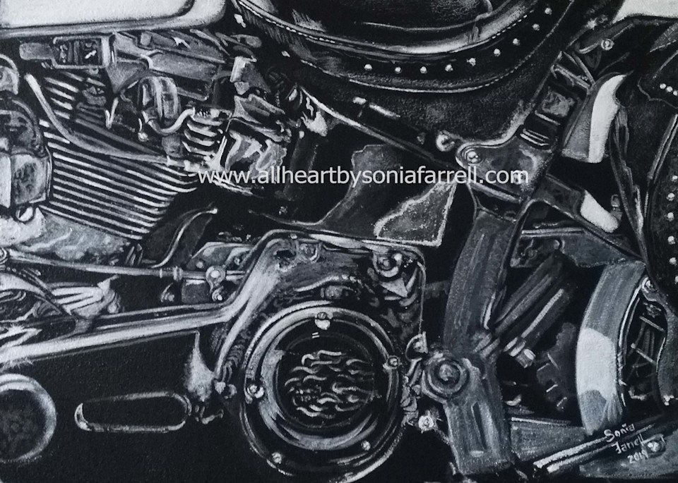 Rolling Thunder Print | Motorbike Art | Quality Print | All Heart by Sonia Farrell