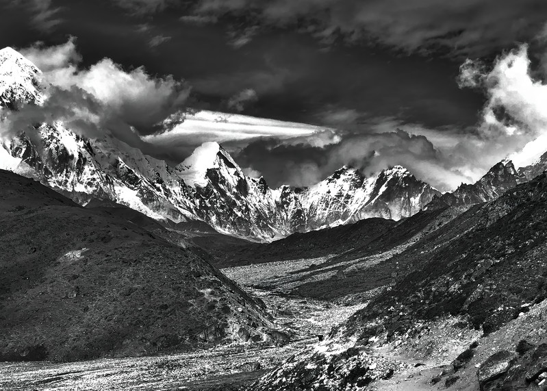 Landscape Photo Prints: Himalaya Mountains/Black and White