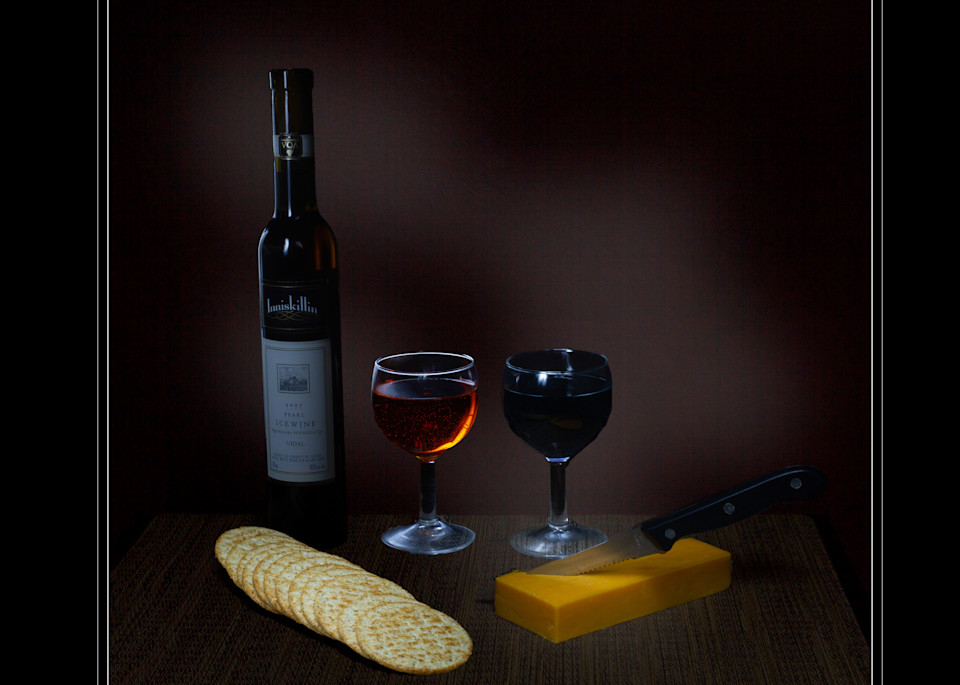 A Fine Art  Photograph of Cheese and Crackers by Michael Pucciarelli