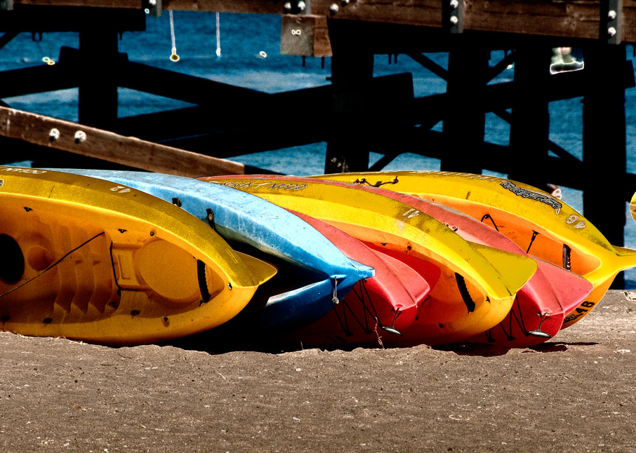 Beached Kayaks Photography Art | Pacific Coast Photo