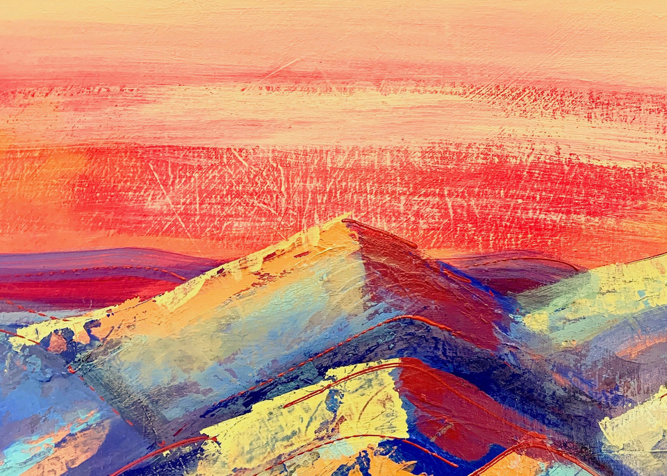 Sunset Mountains Art | L BaLoMbiNi / red paint studio