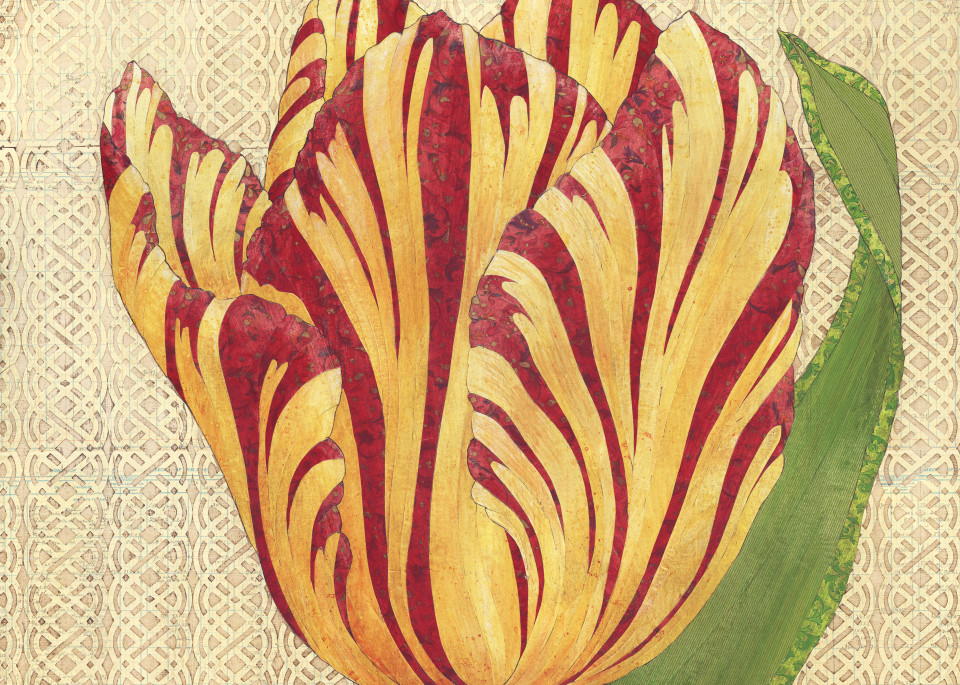Fire Tulip  Art | Karen Sikie Paper Mosaic Studio