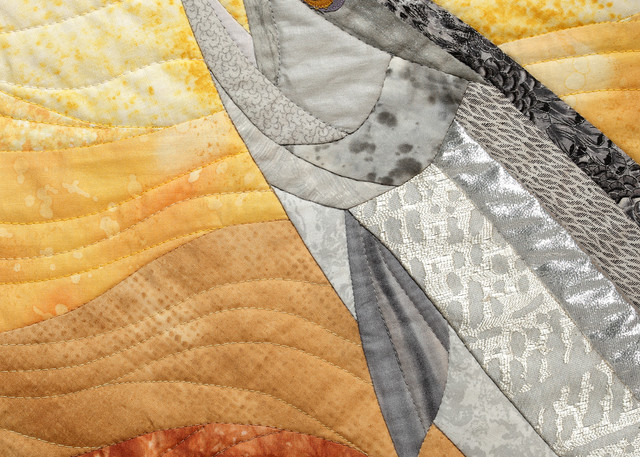 Rising To A Fly Detail Art | Susan Damone Balch Art Quilts