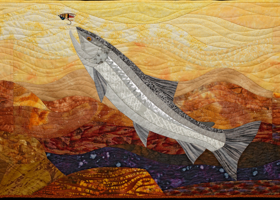 Rising  To A Fly Art | Susan Damone Balch Art Quilts