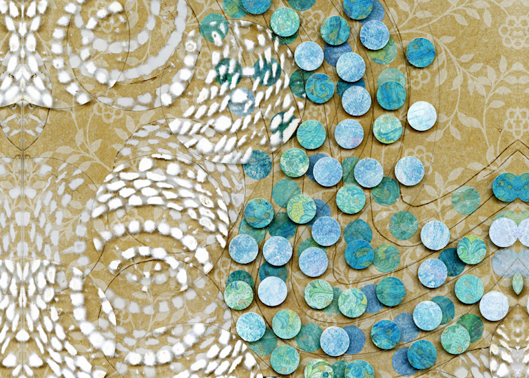 Shoreline Mirrored Art | Karen Sikie Paper Mosaic Studio