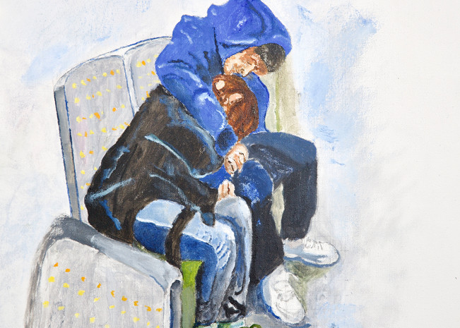 Young Lovers Riding The Metro Art | Art by M Cormier