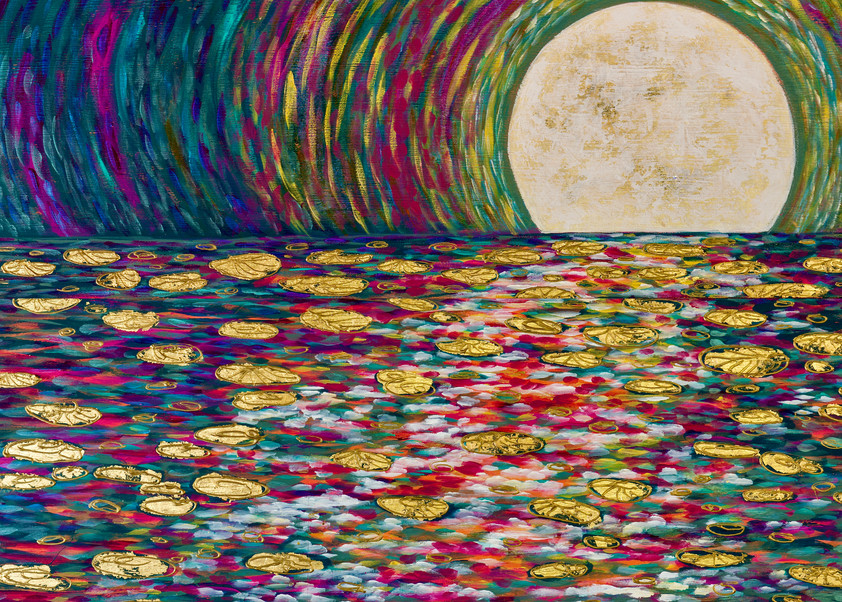 The Moon Rising On A Serene Sea Art | Graphite Galleries