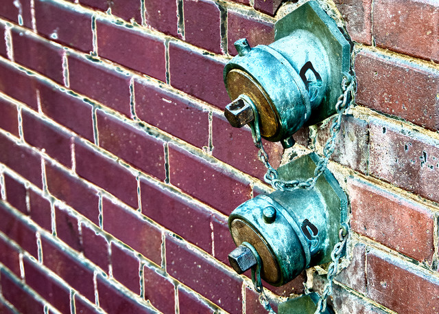 Four Standpipes In Brick Wall Photography Art | Pacific Coast Photo