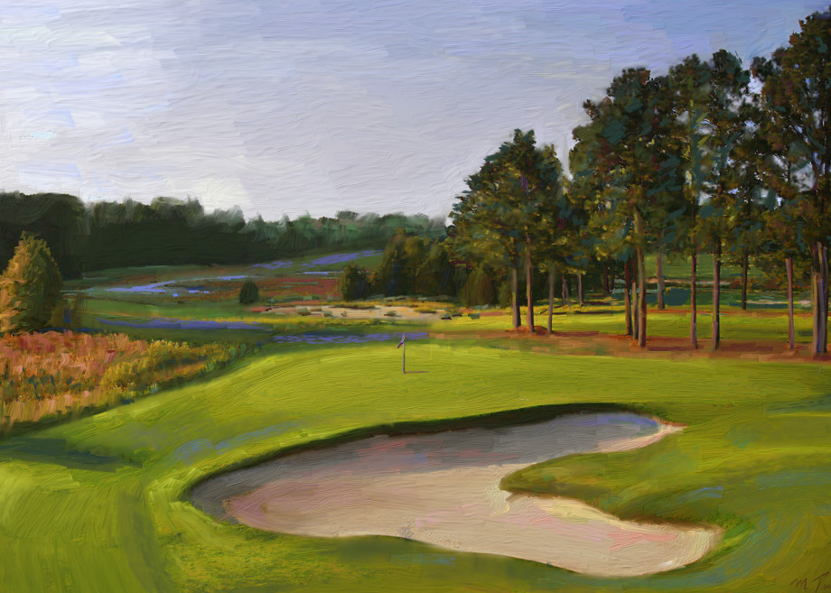 Pinehurst golf painting | Sports artist Mark Trubisky | Custom Sports Art