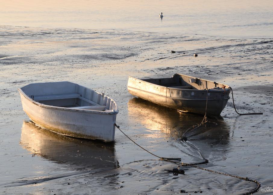 Beached Boats Low Tide Photography Art | neilfkadey