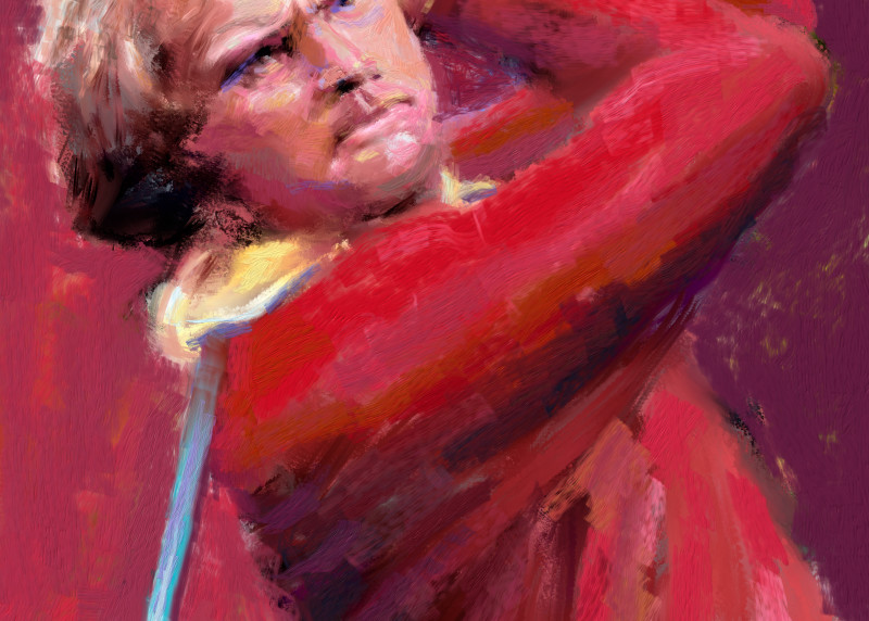 Jack Nicklaus painting | Sports artist Mark Trubisky | Custom Sports Art