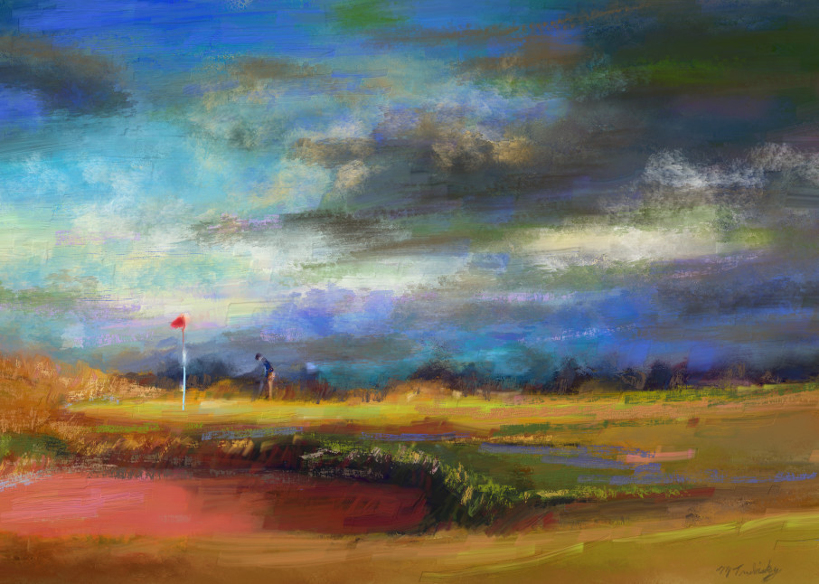 St. Andrews golf painting | Sports artist Mark Trubisky | Custom Sports Art