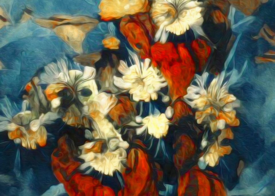Red Rocks & Chrysanthemums Art | SkotoArt