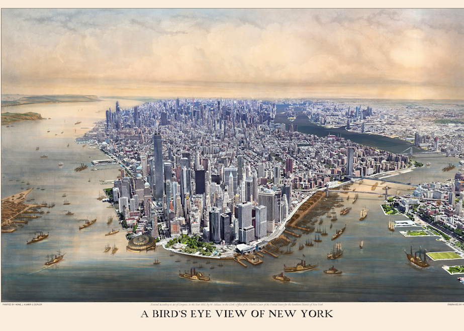 A Bird's Eye View Of New York 1851 Art | Mark Hersch Photography