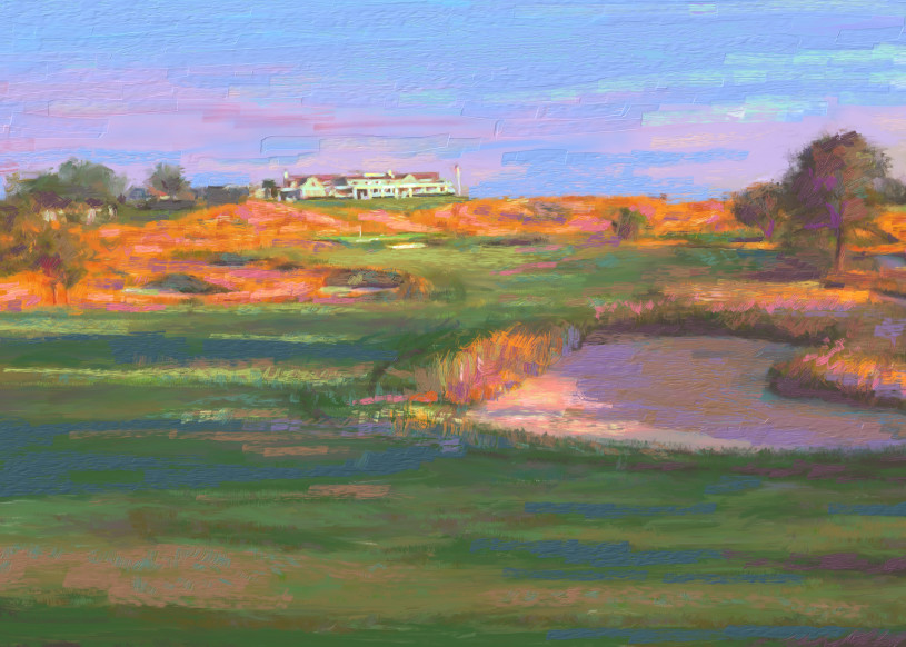 Shinnecock Hills golf painting | Sports artist Mark Trubisky | Custom Sports Art