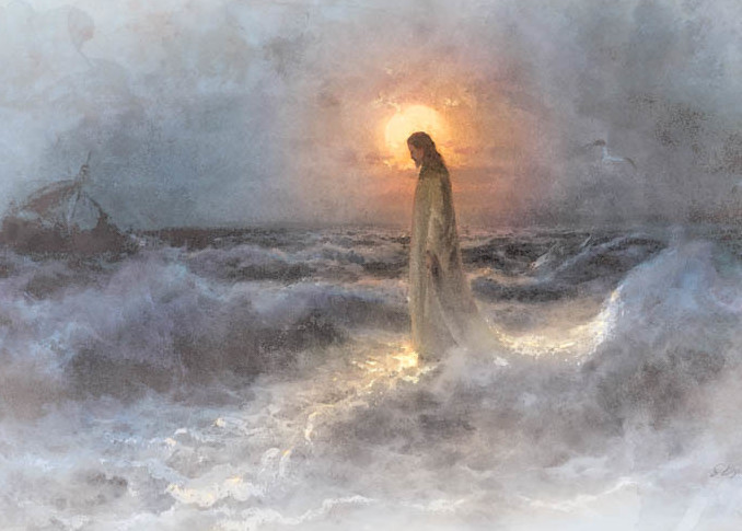 Christ Walking on Water after Julius Von Klever