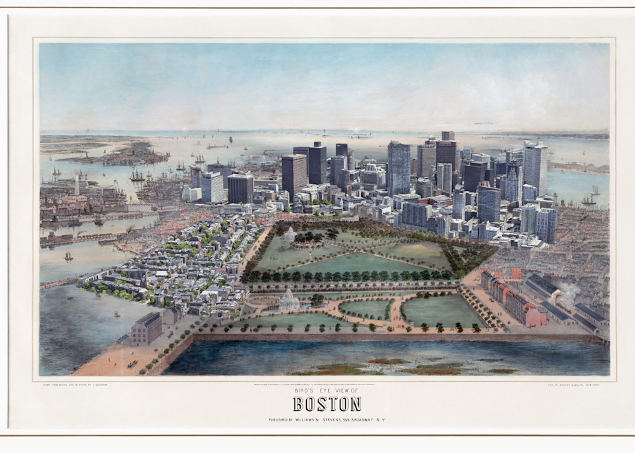 Bird's Eye View Of Boston 1850 Art | Mark Hersch Photography