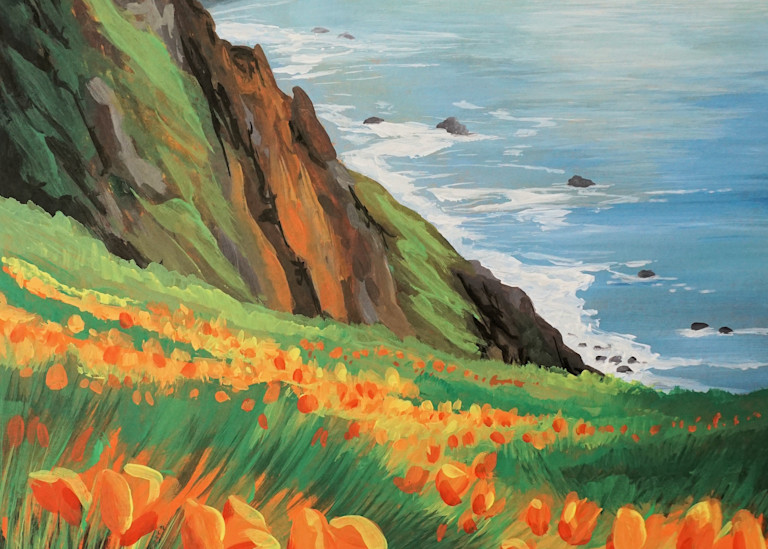 Sonoma Coast Poppies Art | leahroseart