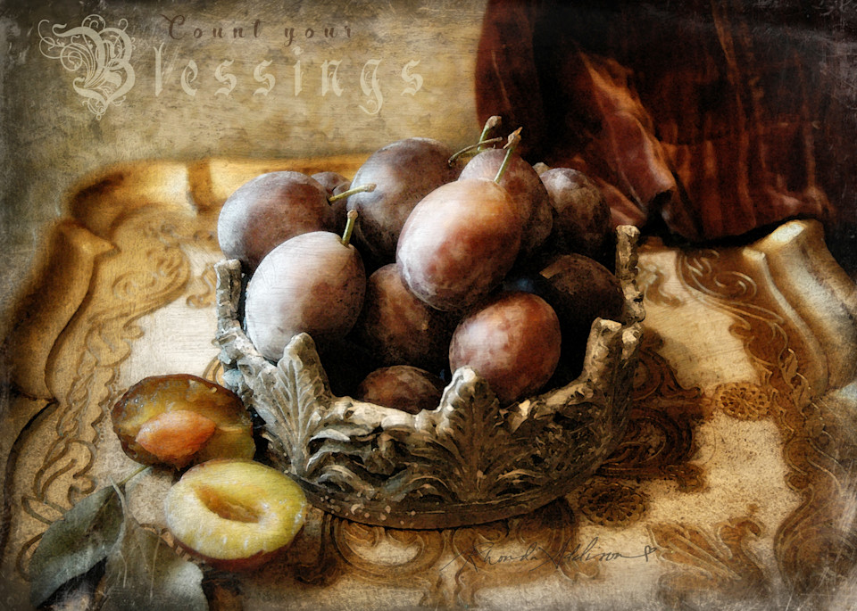 OLD WORLD PLUMS Count Your Blessings Art